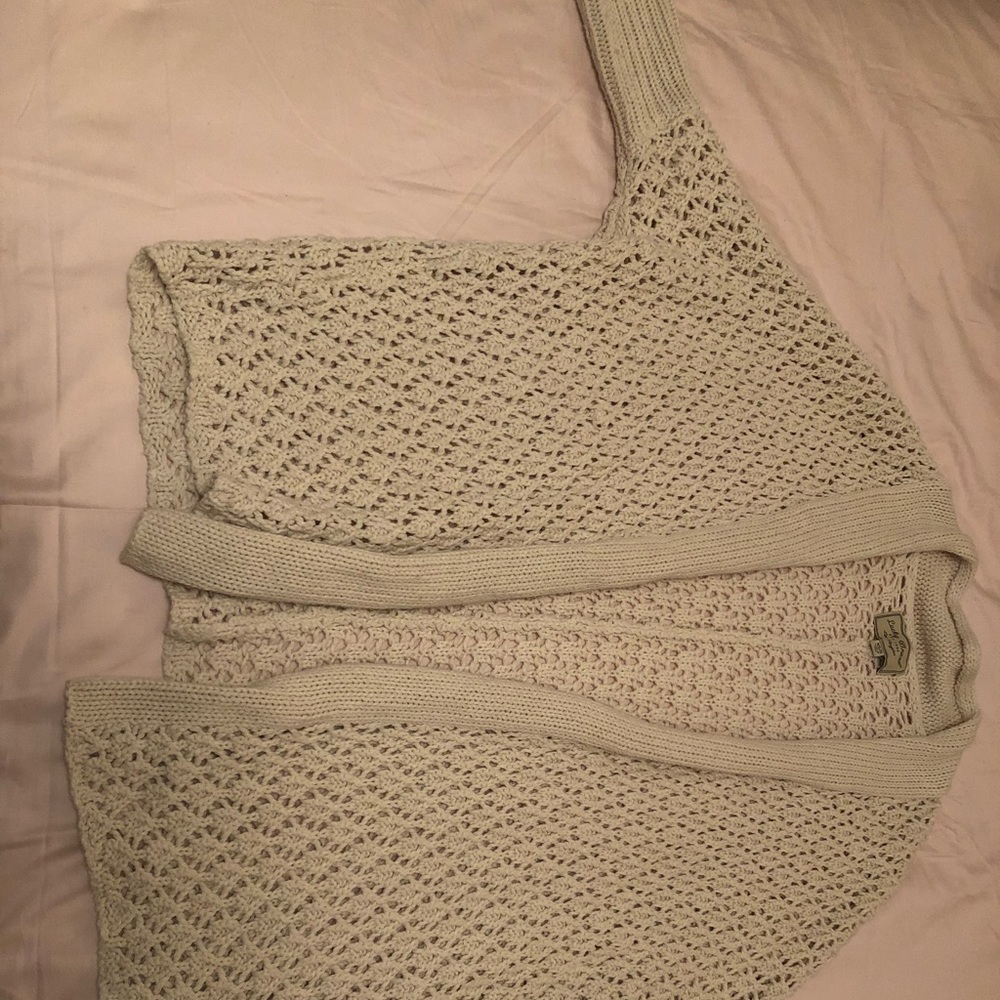 Cream chunky knit lucky brand cardigan sweater
